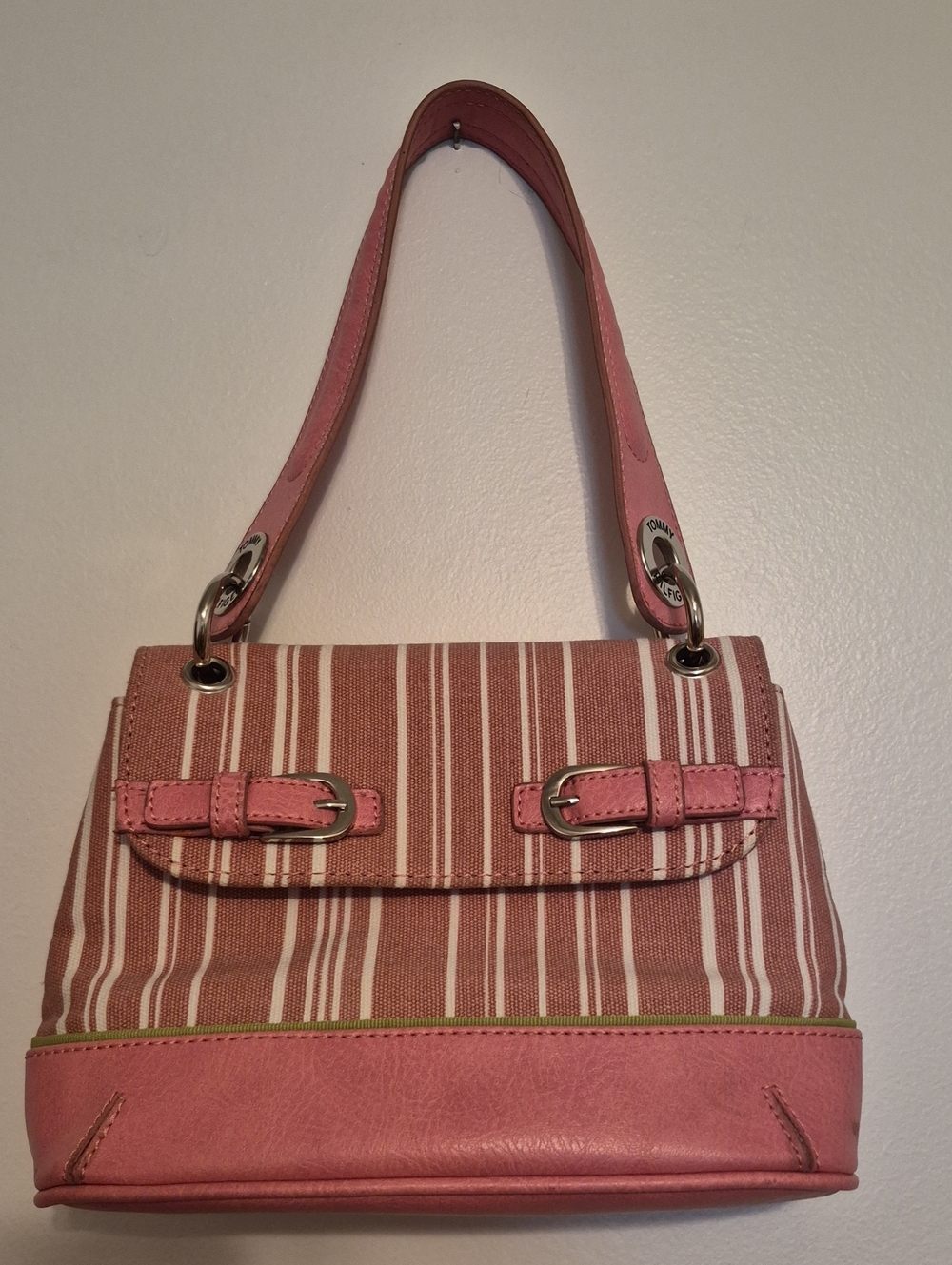 Tommy Hilfiger Pink Striped Hand Bag